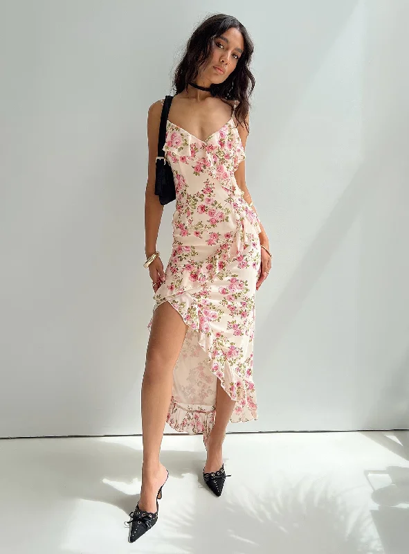 Garys Midi Dress Cream Floral Tunics Timeless classic