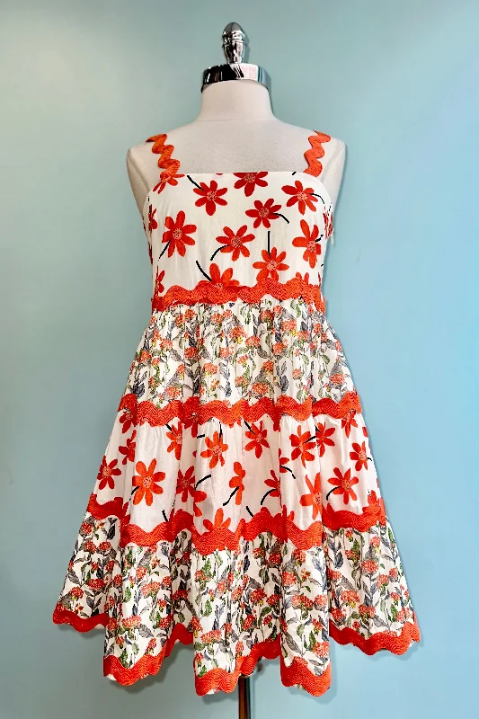 Ric-Rac Tiered Mini Dress Trendy Crossover Mini Dress