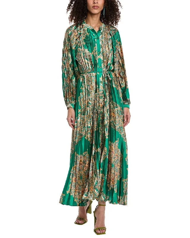 Beulah Accordion Pleated Maxi Dress Tunics Bestseller popular