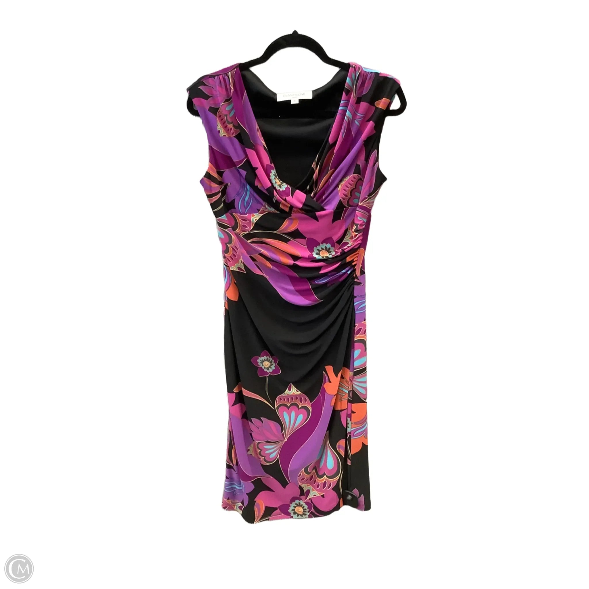 Dress Casual Short By Evan-picone In Black & Pink, Size: S Tunics Spring floral