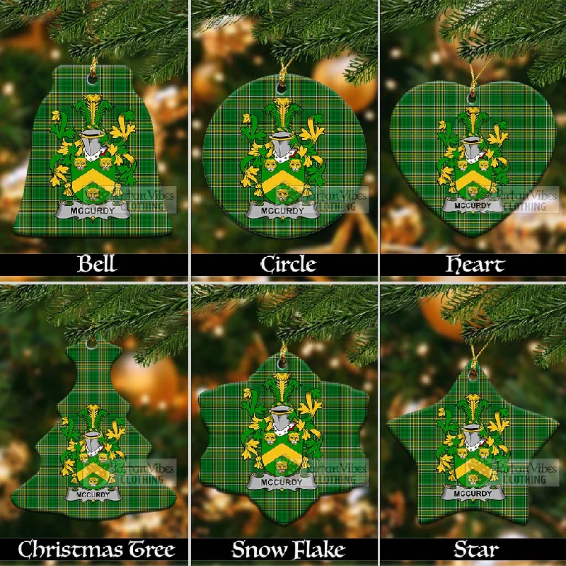 McCurdy Irish Clan Tartan Christmas Ceramic Ornament with Coat of Arms Pockets Sleeves Lining McCurdy Irish Clan Tartan Christmas Ceramic Ornament with Coat of Arms Pockets Sleeves Lining