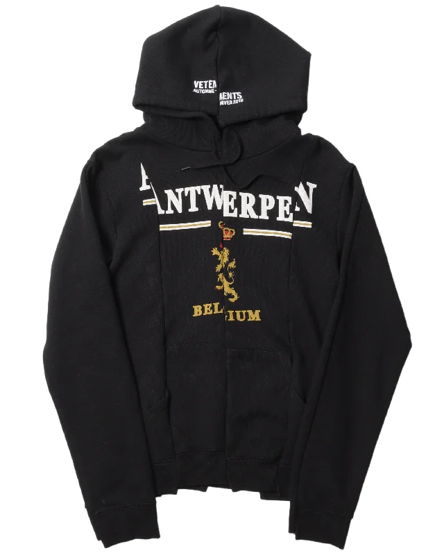 FW18 "Antwerpen" Reconstructed Hoodie Hoodie with Crew Neck Simple Timeless