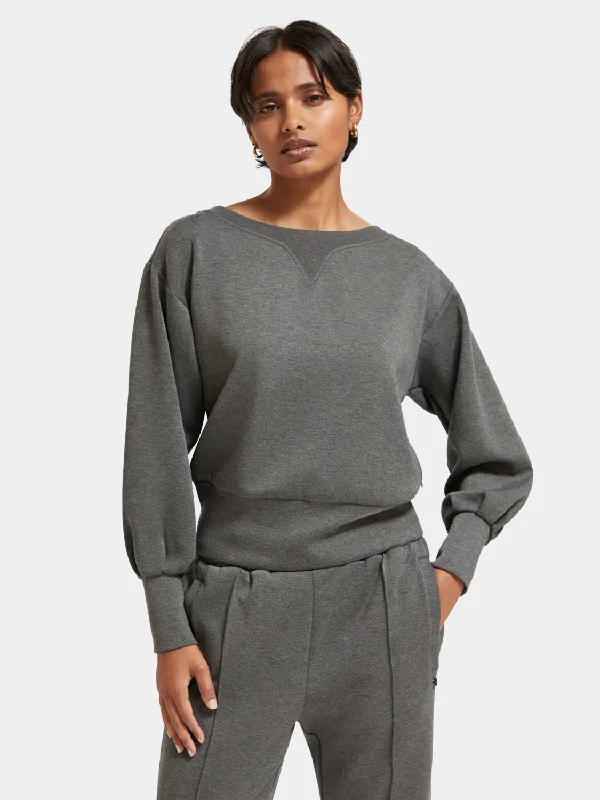 Boat neck sweatshirt Hoodie with Pattern Geometric Abstract