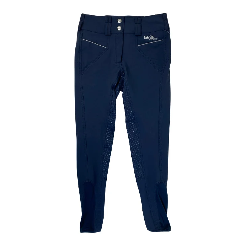 Fair Play 'Pauline' Full Grip High Rise Leggings in Navy - Women's 26 Elegant Metallic Leggings