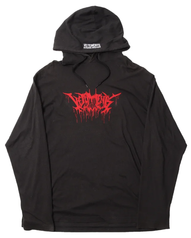 FW18 Metal Tour Jersey Hoodie Hoodie with Mock Neck Collared Structured