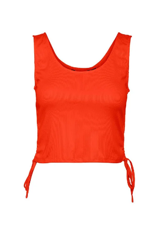 VERO MODA JILLIAN CROP TOP Satin Blend Silk Blend Wool Blend