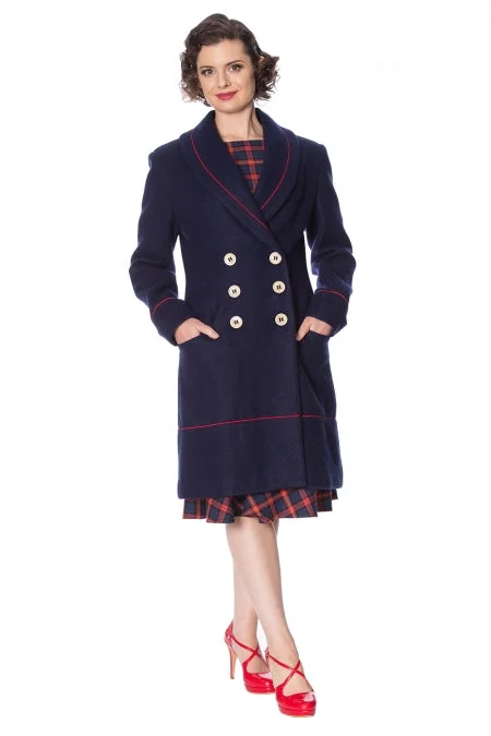 Banned Apparel - Blue Diva Coat A-Line Ball Gown Mermaid
