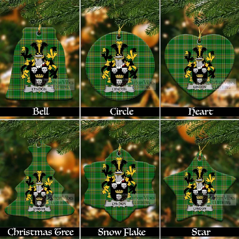 Lyndon Irish Clan Tartan Christmas Ceramic Ornament with Coat of Arms Anorak Windbreaker Fleece Lyndon Irish Clan Tartan Christmas Ceramic Ornament with Coat of Arms Anorak Windbreaker Fleece
