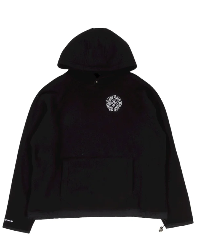 Fleece Horseshoe Logo Hoodie Hoodie with Ribbed Neckline Snug Warm