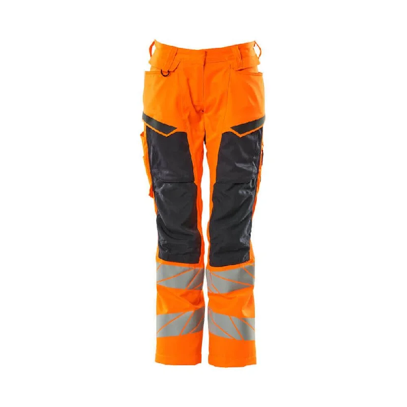 Mascot Hi-Vis Kneepad Trousers With Stretch 19578-236 - Womens, Accelerate Safe, Diamond Fit Trousers Yoga Stretchy