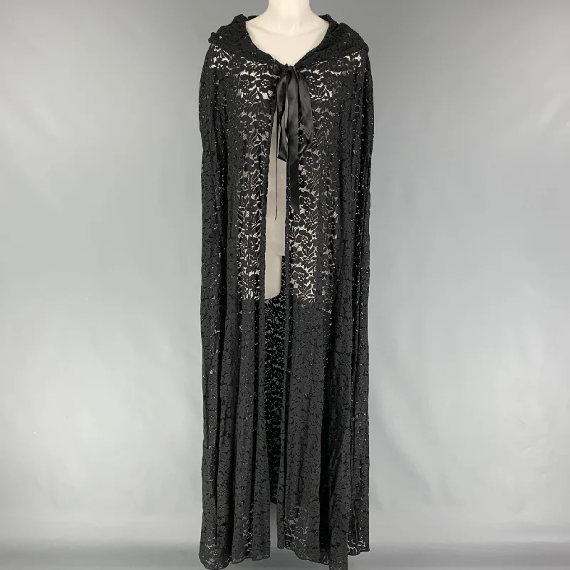 CUSTOM MADE Black Lace Hooded Size One Size Coat Sleeveless Short Sleeve Long Sleeve CUSTOM MADE Black Lace Hooded Size One Size Coat Sleeveless Short Sleeve Long Sleeve