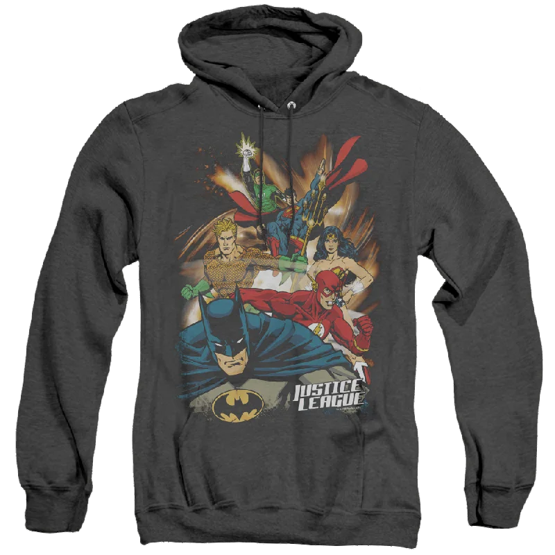 Justice League Starburst - Heather Pullover Hoodie Crew Neck Wool
