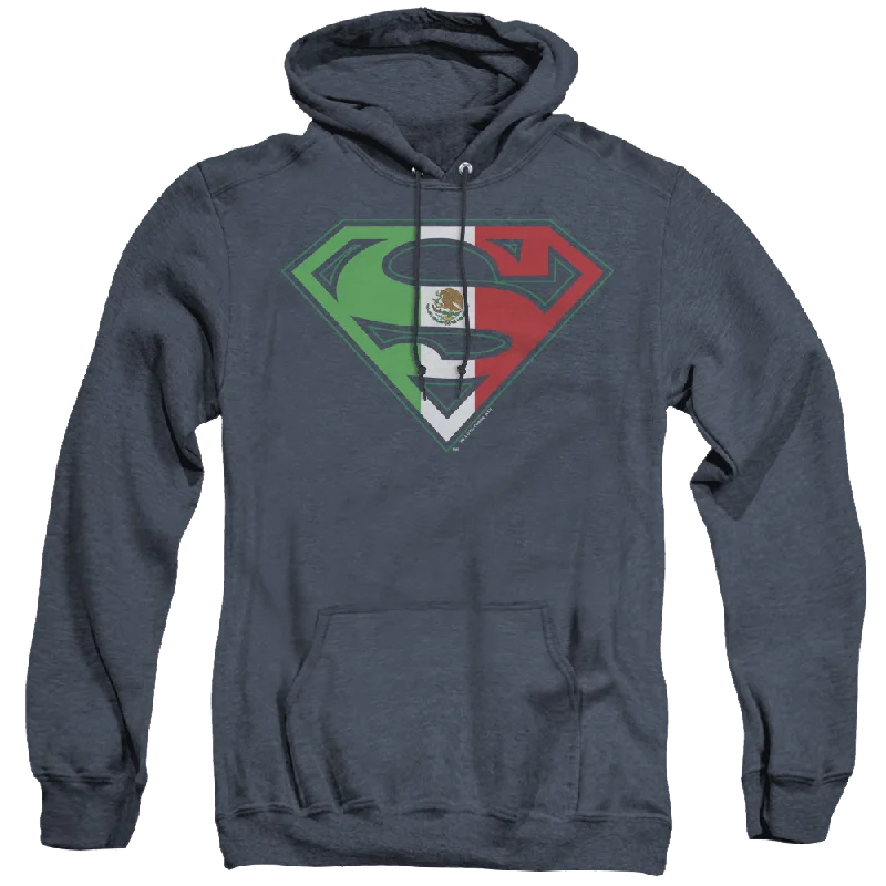Superman Mexican Shield - Heather Pullover Hoodie Set Sleeve Pullover