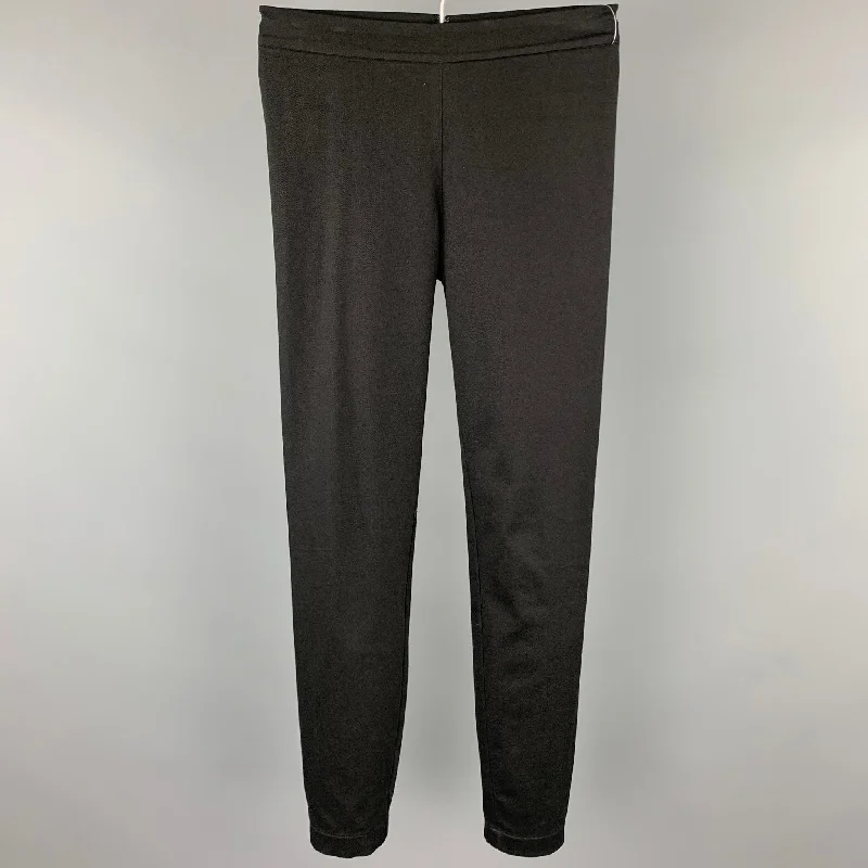 RALPH LAUREN Blue Label Size 2 Black Cotton Leggings Trendy Foil Finish Leggings