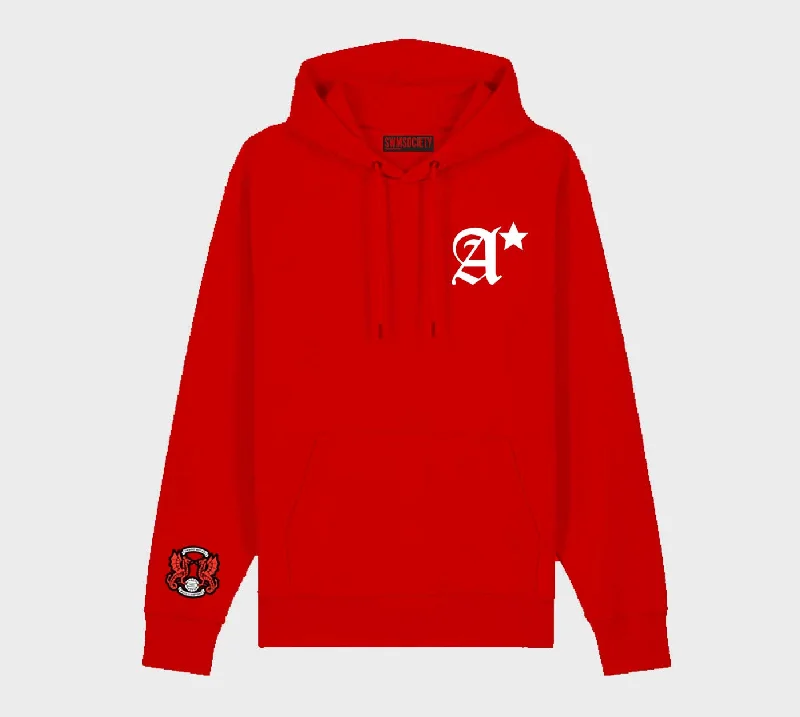 SWMSociety - Project ZerO's Old English Hoodie Hoodie with Puffed Sleeves Voluminous Trendy SWMSociety - Project ZerO's Old English Hoodie Hoodie with Puffed Sleeves Voluminous Trendy