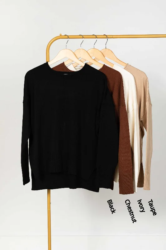 Drop Shoulder Pullover Sweater Short Sleeve Top