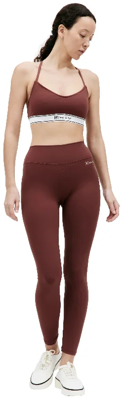 Runner Script High Waisted Legging (Maroon) Fashionable Plus-Size Activewear