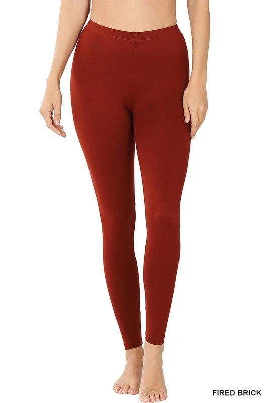 Zenana Premium Microfiber Full Length Leggings Chic Workout Leggings