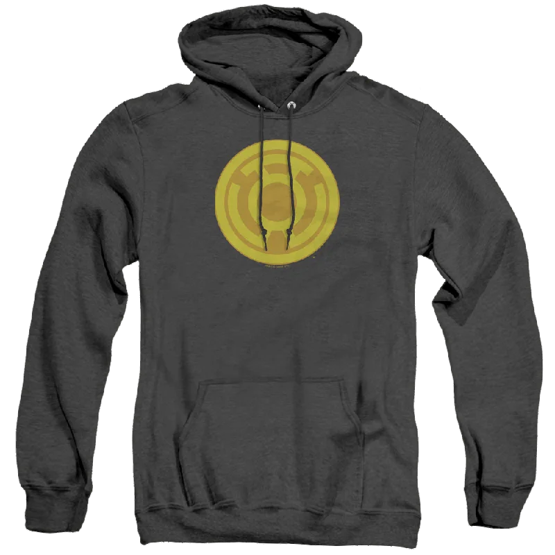 Green Lantern Yellow Symbol - Heather Pullover Hoodie Fine Merino Wool