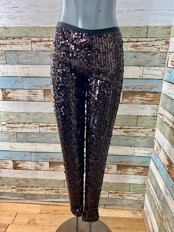 90’s Bronze Sequins Leggings Pants By Custo Barcelona Trendy Digital Print Leggings