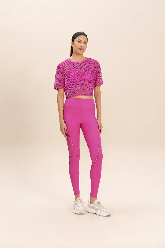 Bio Mesh Crop Top Houndstooth Herringbone Solid