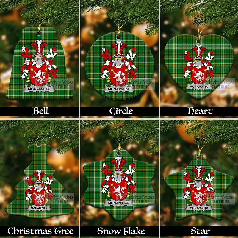 McNamara Irish Clan Tartan Christmas Ceramic Ornament with Coat of Arms Cardigan Sweater Pullover McNamara Irish Clan Tartan Christmas Ceramic Ornament with Coat of Arms Cardigan Sweater Pullover
