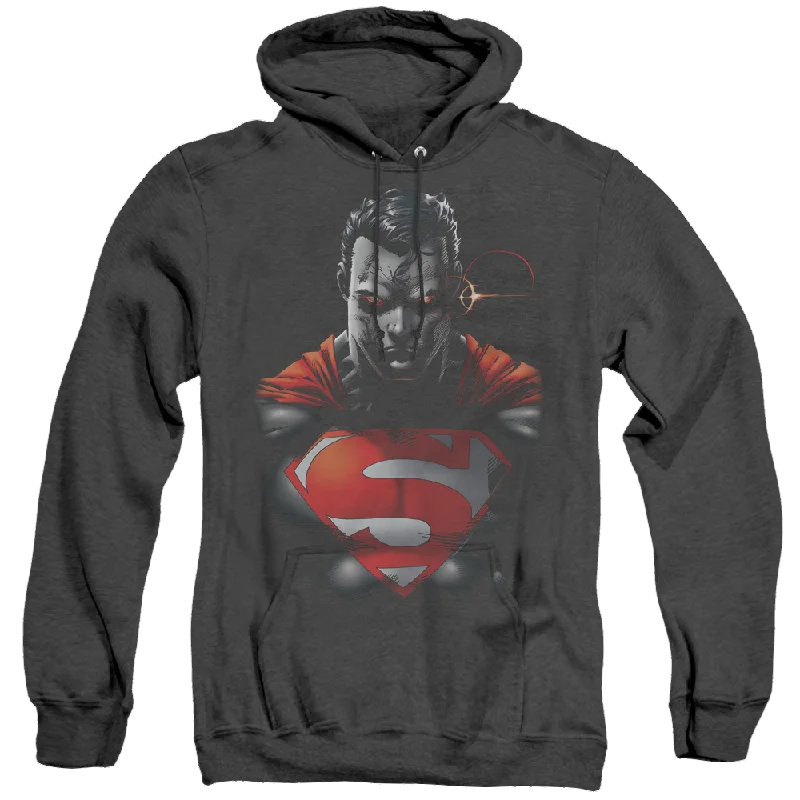 Superman Heat Vision Charged - Heather Pullover Hoodie Crew Neck Wool