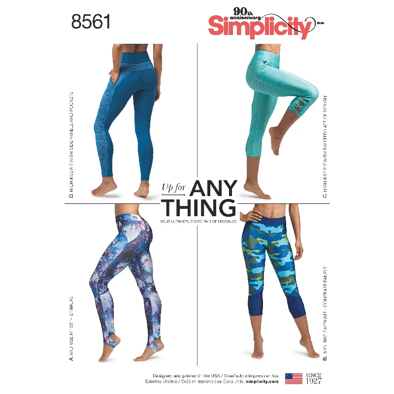 Simplicity Pattern 8561 Women’s Leggings Elegant Metallic Leggings