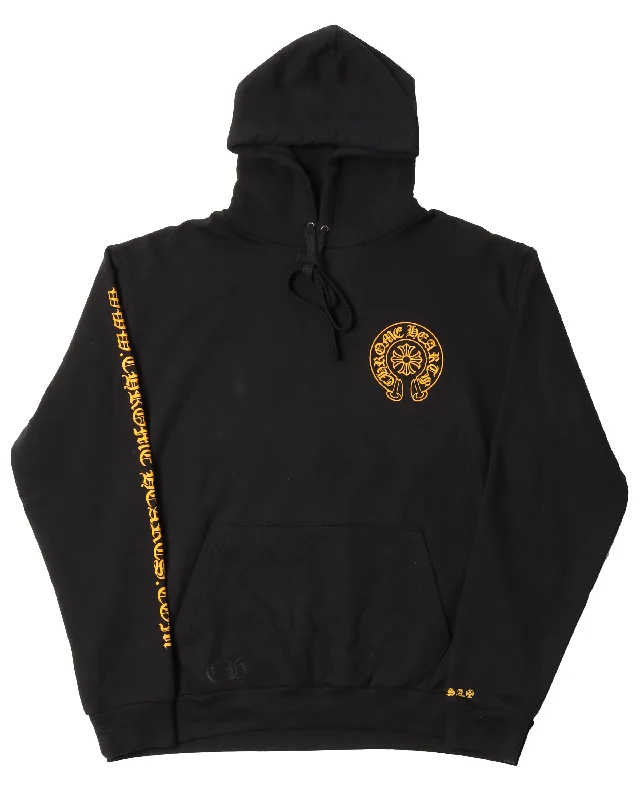 Yellow Horseshoe Logo Hoodie Hoodie with Hem Patch Decorative Personalized