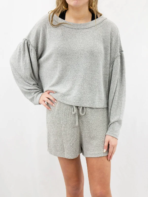 Ribbed Lounge Day Out Crop Top Front Pockets Side Pockets Patch Pockets