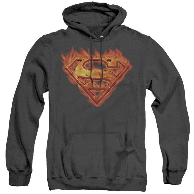 Superman Hot Metal - Heather Pullover Hoodie Boat Neck Sweater
