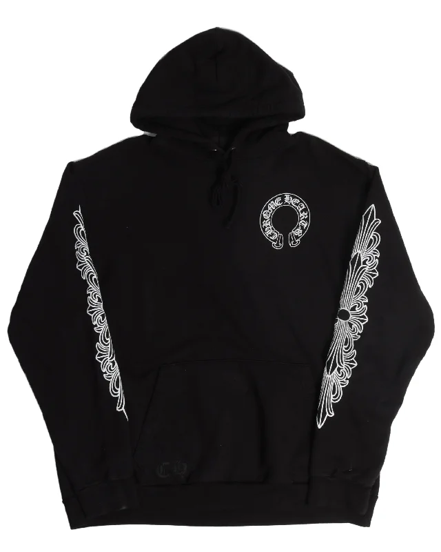 Horseshoe Logo Hoodie Hoodie with Applique Textured Unique