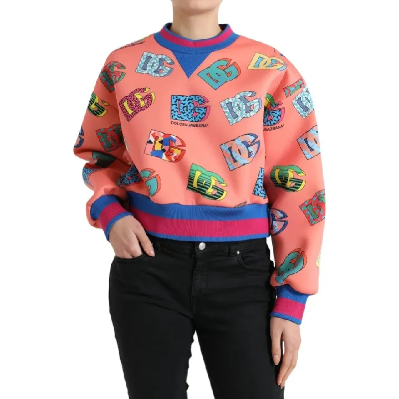 Dolce & Gabbana Salmon Pink Logo Print Sweatshirt Sweater Graphic Hoodie Design Print
