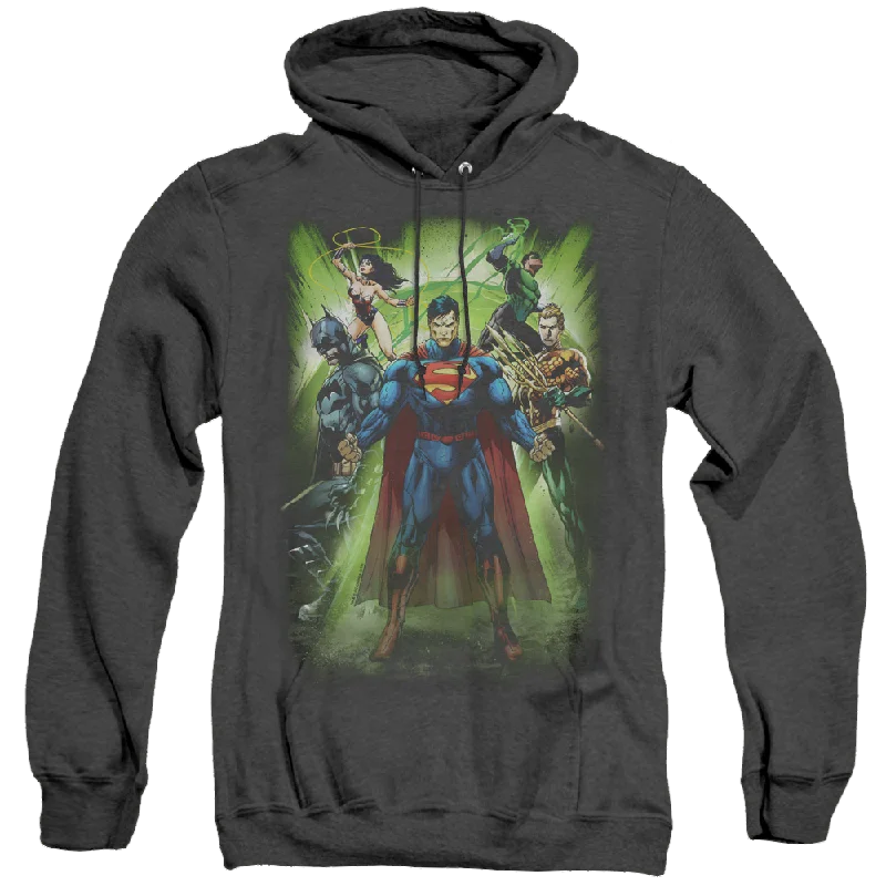 Justice League Power Burst - Heather Pullover Hoodie Zipper Front Cardigan