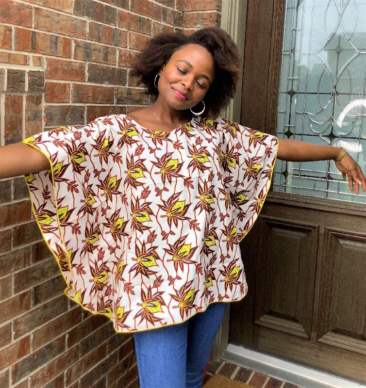 African Style: Butterfly Crop Top Elasticated Padded Insulated
