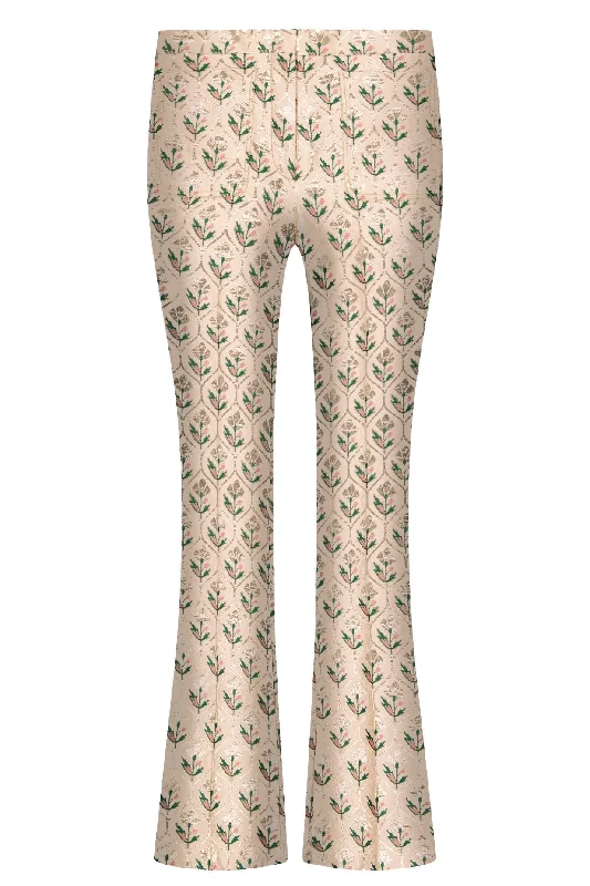Jacquard Trousers High Waist Slim Fit Ankle Length