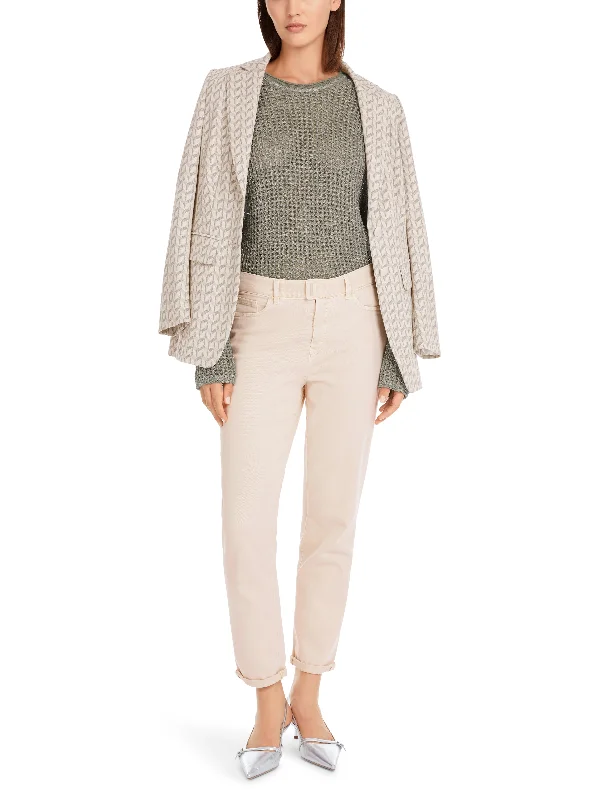 MARC CAIN Cream Trousers Trousers Handmade Artisanal