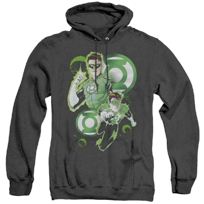 Green Lantern Gl In Action - Heather Pullover Hoodie Boyleg Sleeve Pullover