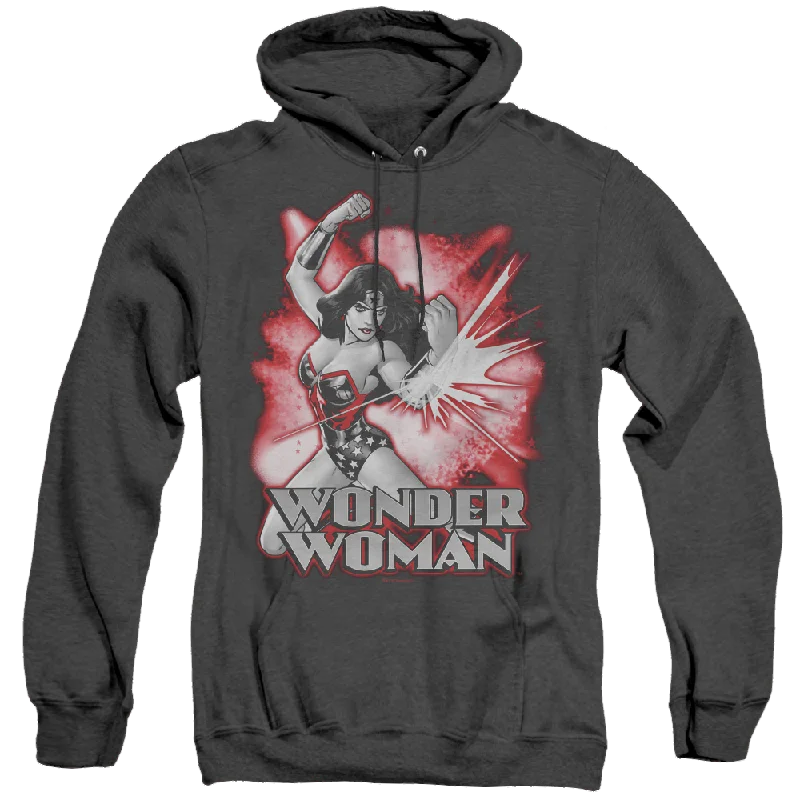 Wonder Woman Wonder Woman Red & Gray - Heather Pullover Hoodie Fleece Warm Pullover