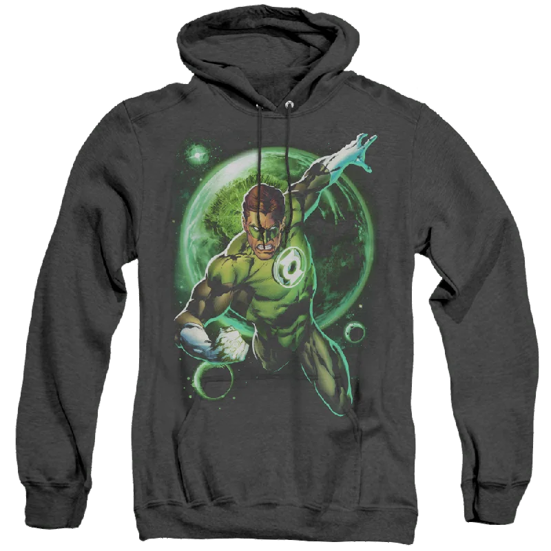 Green Lantern Galaxy Glow - Heather Pullover Hoodie Asymmetrical Neck Pullover