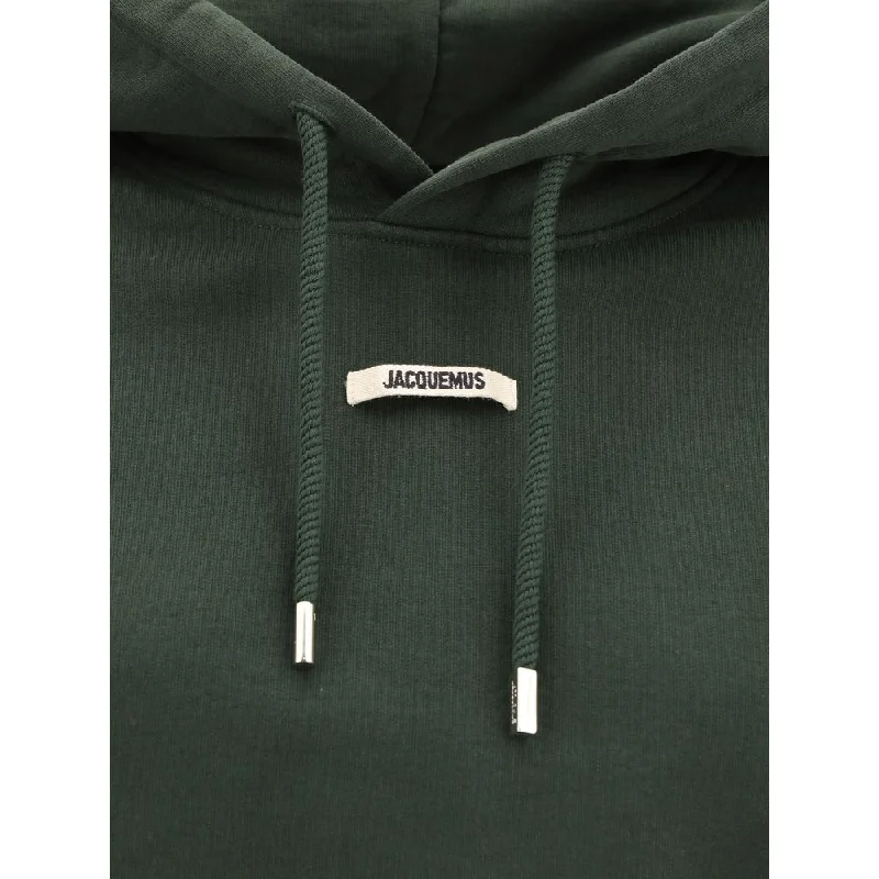 Jacquemus Logoed Hoodie Hoodie with Hem Fringe Bohemian Relaxed