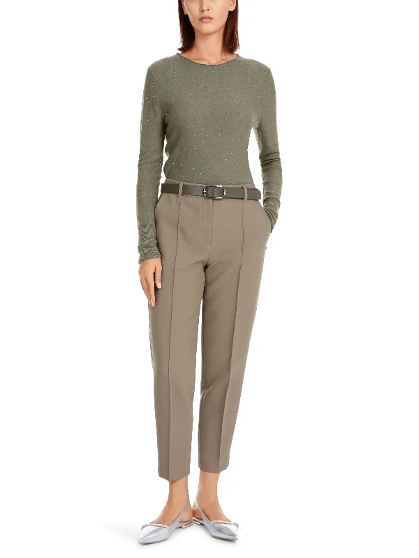 MARC CAIN Brown Cropped Length Trousers Trousers trendy modern