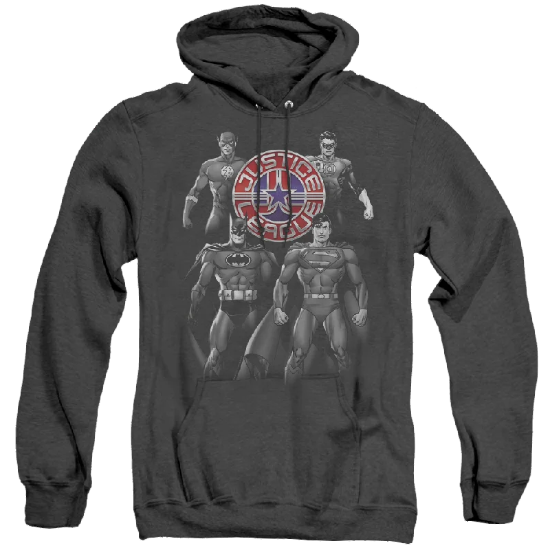 Justice League Shades Of Gray - Heather Pullover Hoodie Sheath Sleeve Elegant
