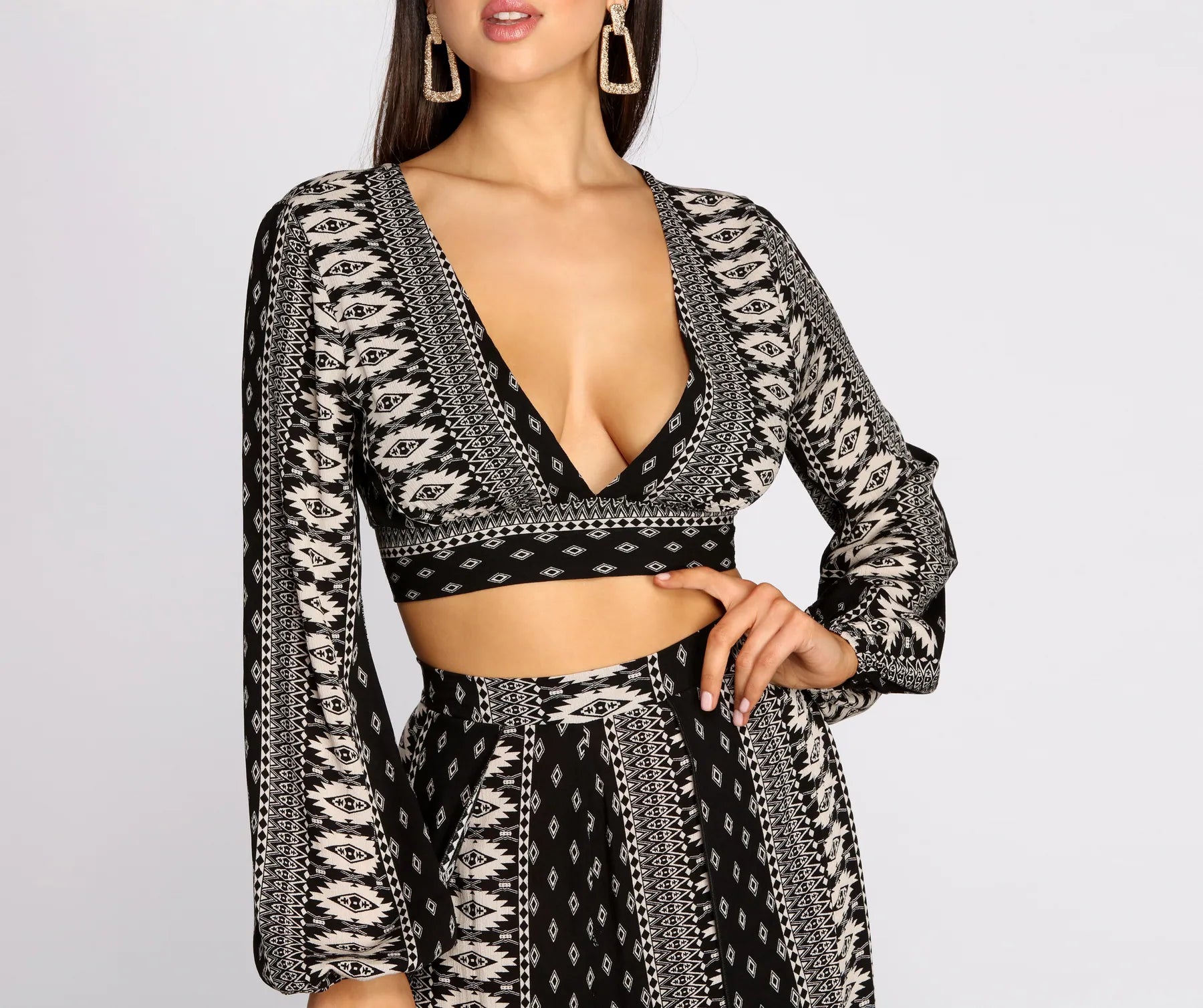 Boho Flow Tie Back Crop Top Spandex Blend Rayon Blend Denim Blend
