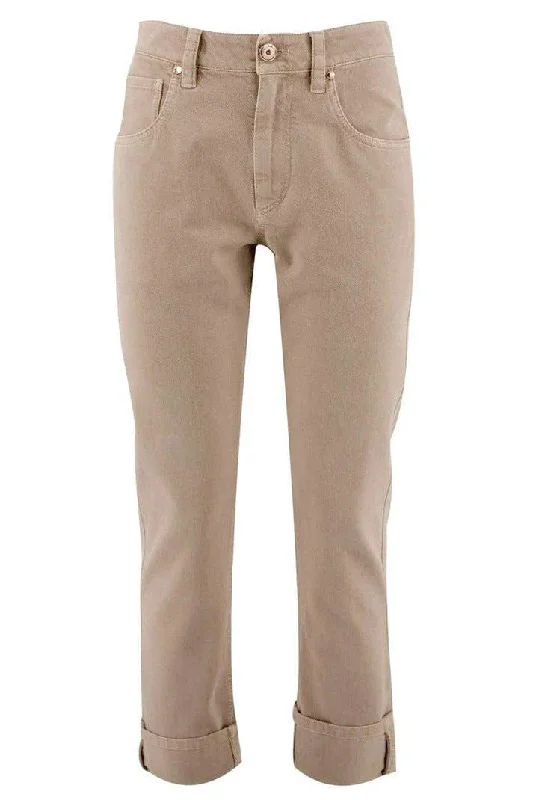 Garment Dyed Trouser Cropped Trousers Casual Linen
