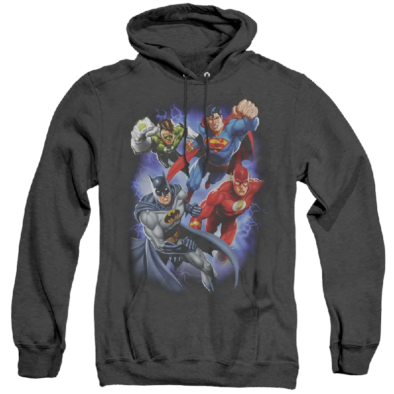 Justice League Storm Makers - Heather Pullover Hoodie Lantern Sleeve Elegant