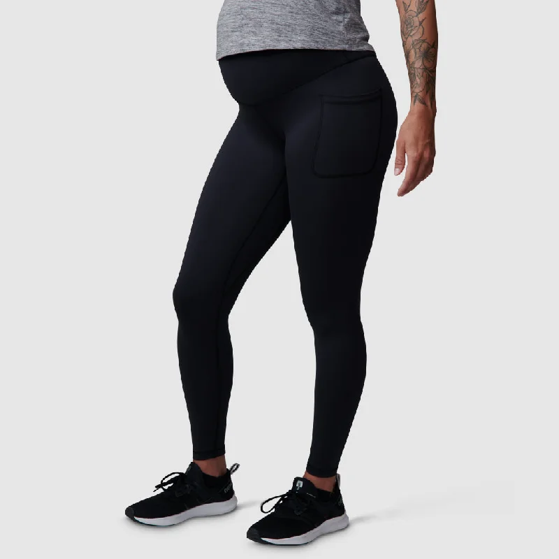 Maternity Leggings w/ Pockets (Black) Trendy Patterned Leggings