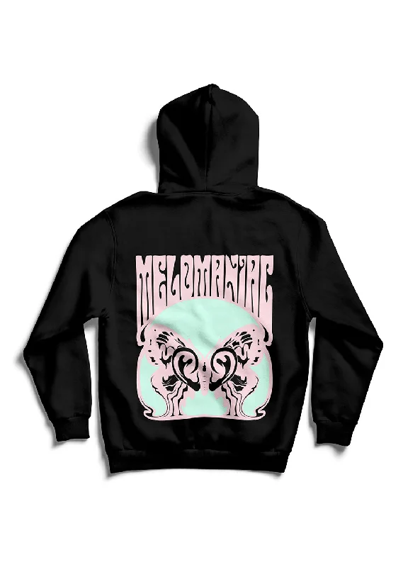 Melomaniac / Oversized Pullover Hoodie Hoodie with Ribbed Neckline Snug Warm