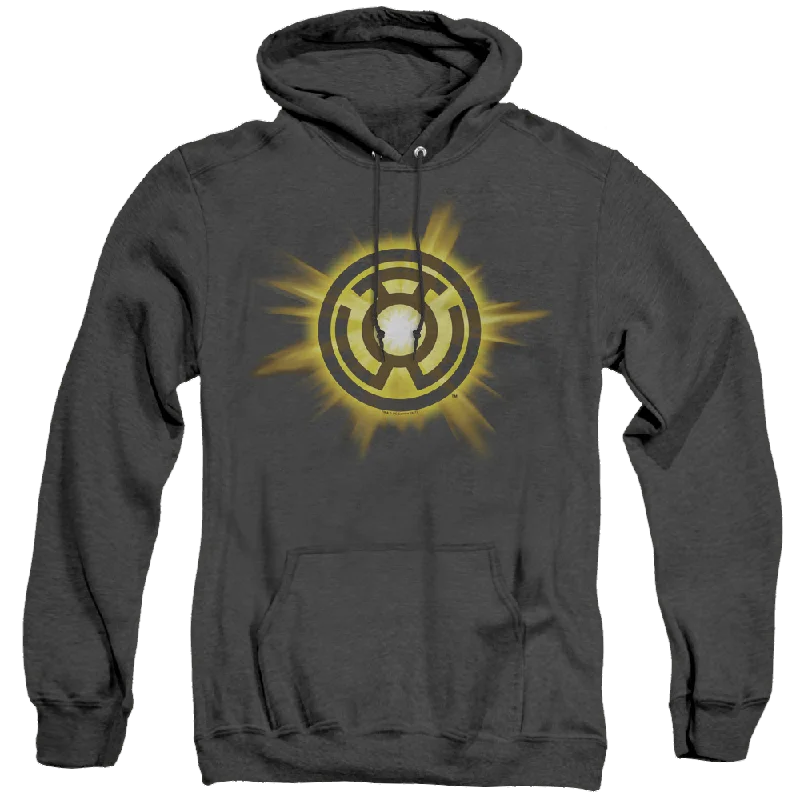 Green Lantern Yellow Glow - Heather Pullover Hoodie Peter Pan Collar