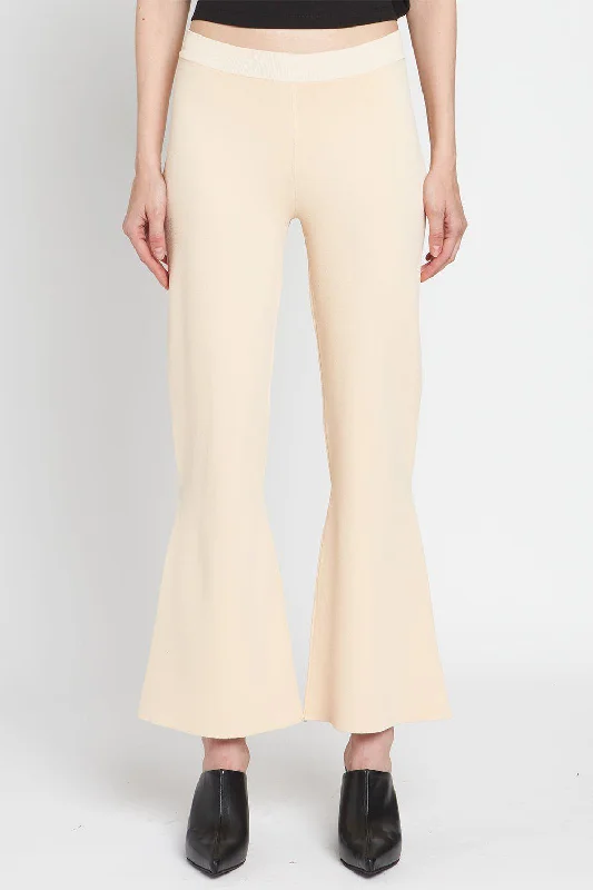 Compact Cropped Flared Trousers Trousers Mesh Breathable